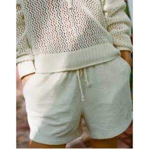 Aerie Ribbed Lounge Shorts Cream Color Women's Size S New